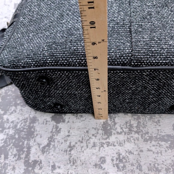 Vintage Jordache Messenger Bag Grey Black Woven Travel Laptop Bag Adjustable - Picture 16 of 16
